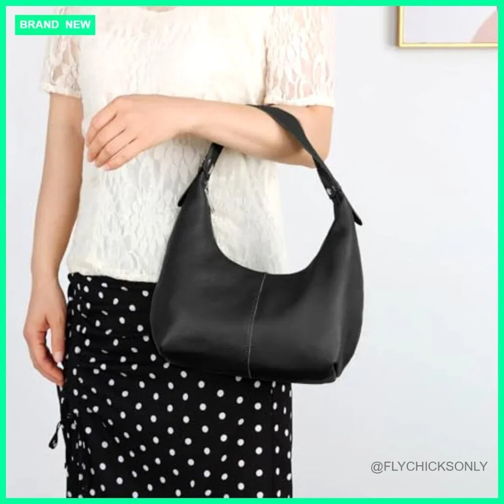 Medium Crossbody Hobo Bag with Zipper Closure and Shoulder Strap